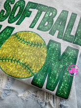 Load image into Gallery viewer, SOFTBALL MOM FAUX SPARKLE TEE
