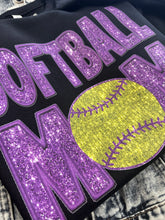 Load image into Gallery viewer, SOFTBALL MOM FAUX SPARKLE CREWNECK
