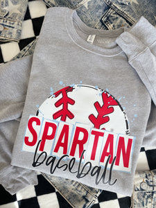 SPARTAN BASEBALL SKETCH CREWNECK