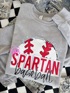 SPARTAN BASEBALL SKETCH CREWNECK