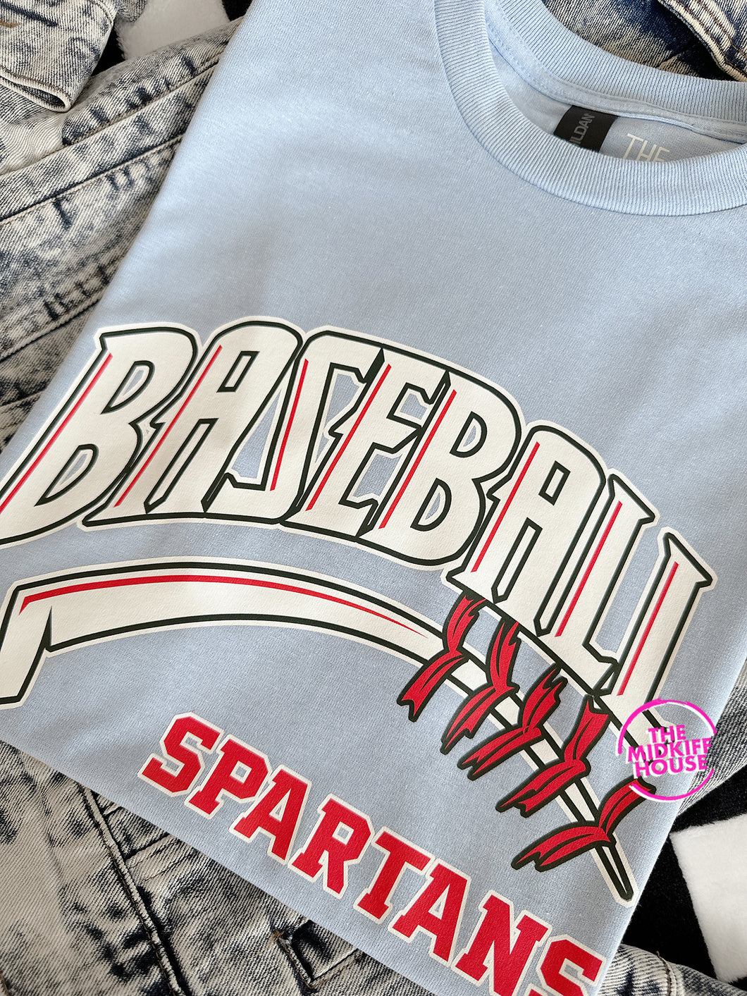 SPARTANS BASEBALL STITCHES TEE