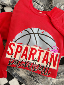 SPARTAN BASKETBALL SKETCH CREWNECK