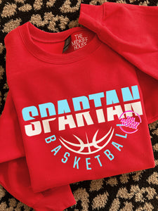 SALE! SPARTAN BASKETBALL HALF SPLIT CREWNECK