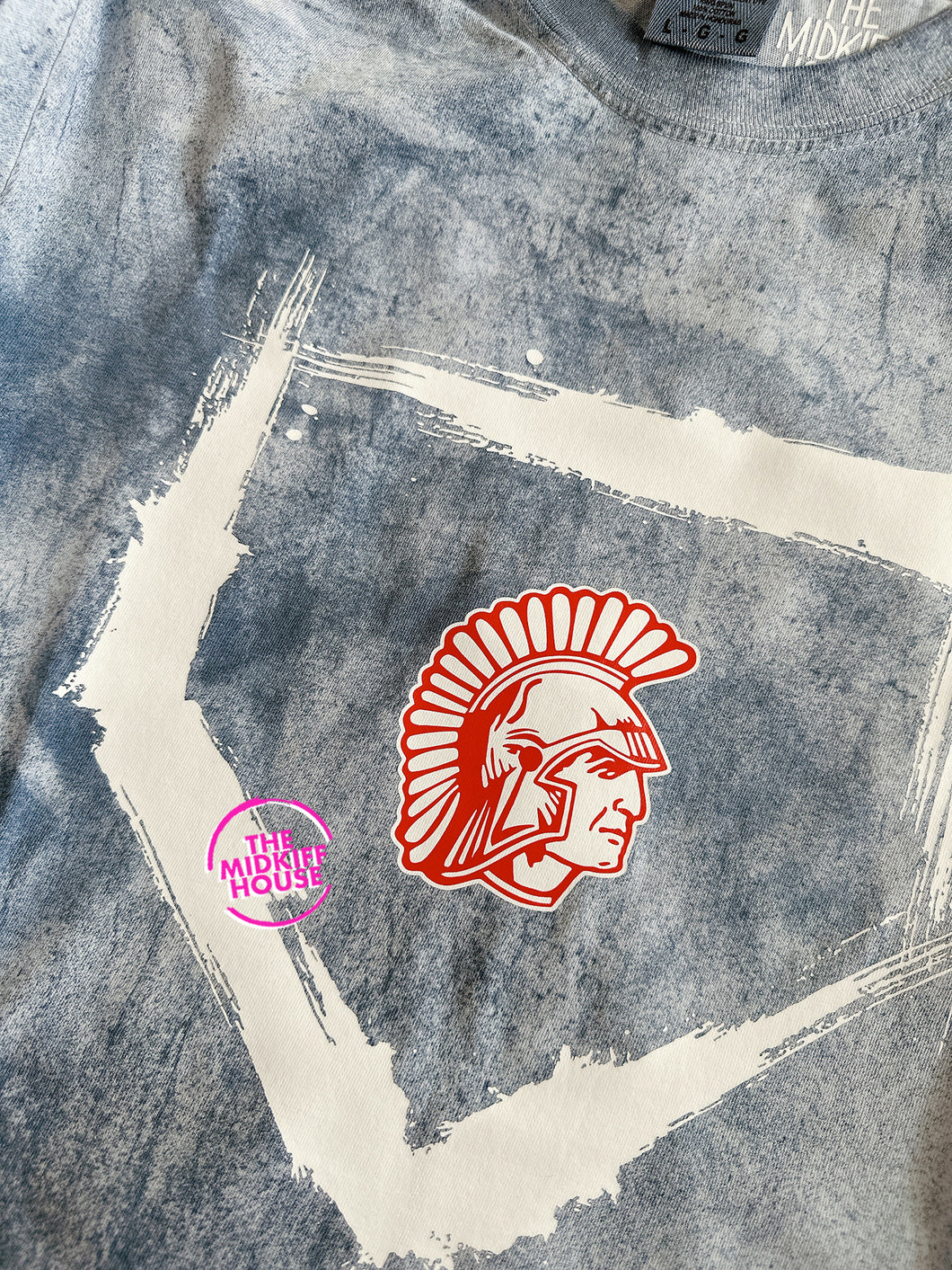 SPARTAN LOGO HOME PLATE COLORBLAST TEE