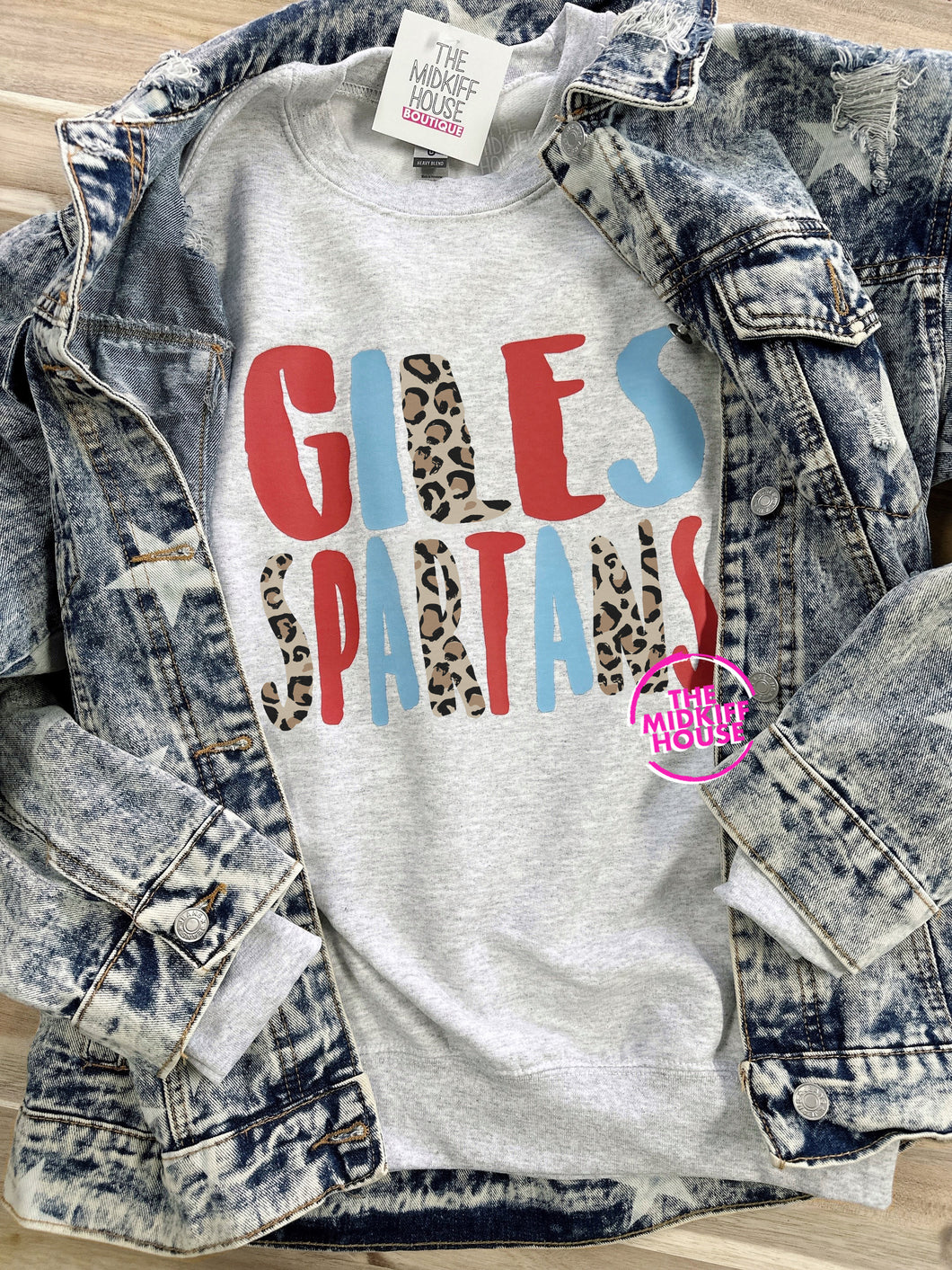 SPARTANS LEOPARD STAMP CREWNECK