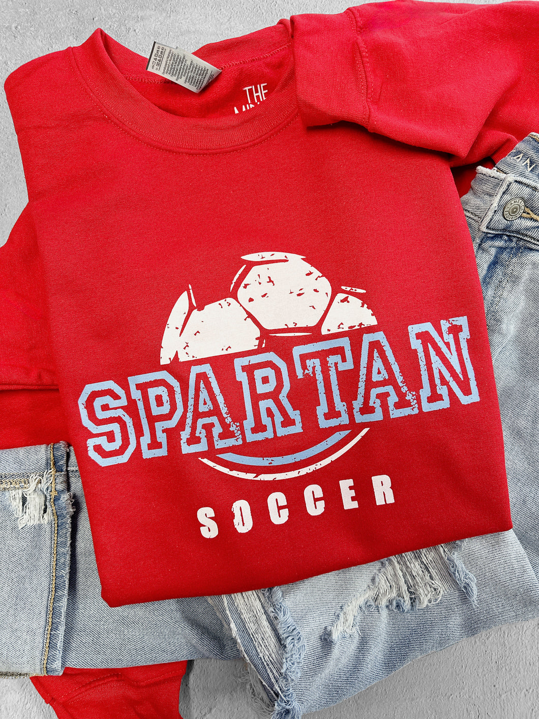 SPARTAN SOCCER DISTRESSED THROWBACK CREWNECK