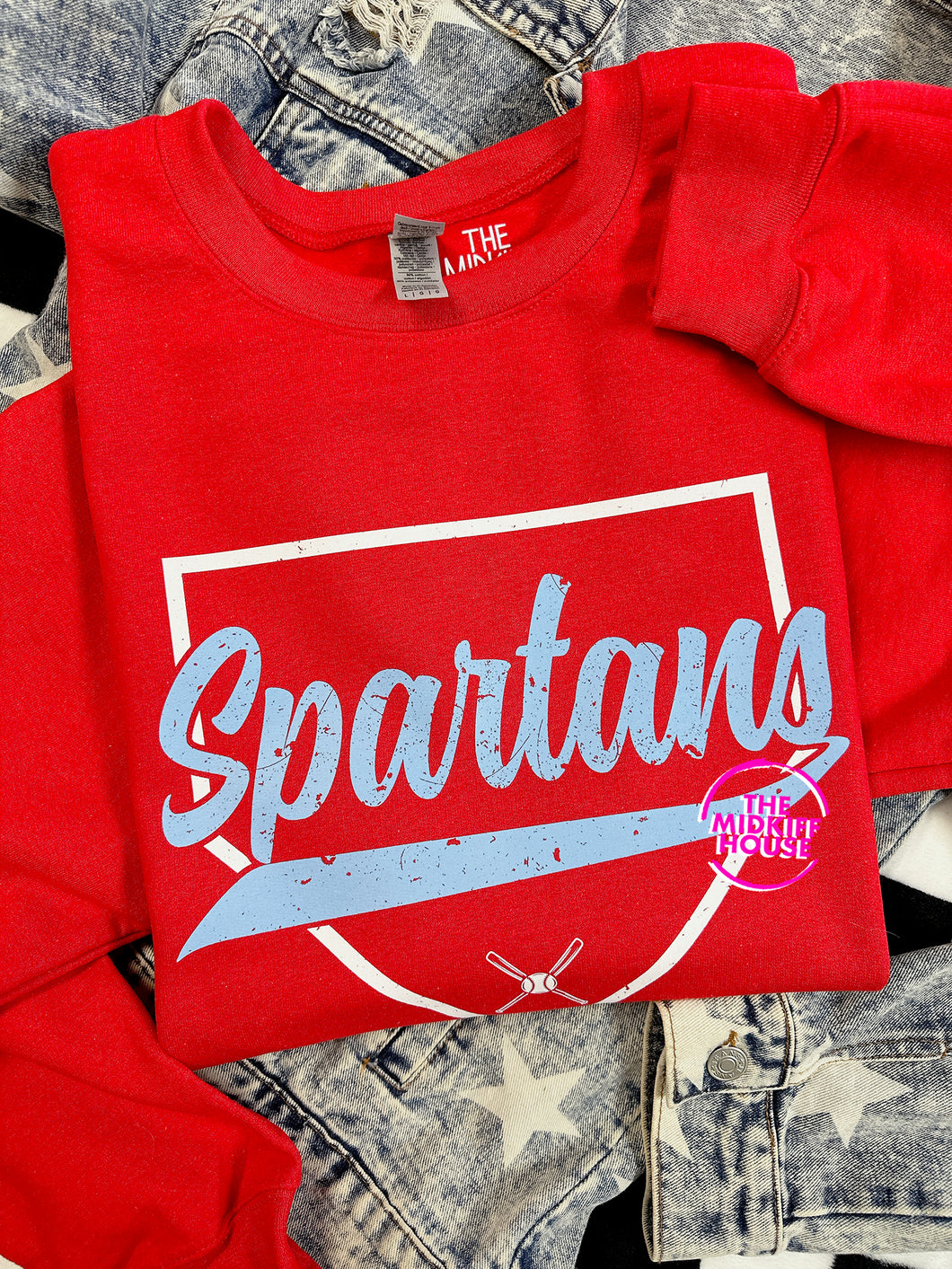 SPARTANS VINTAGE PLATE CREWNECK