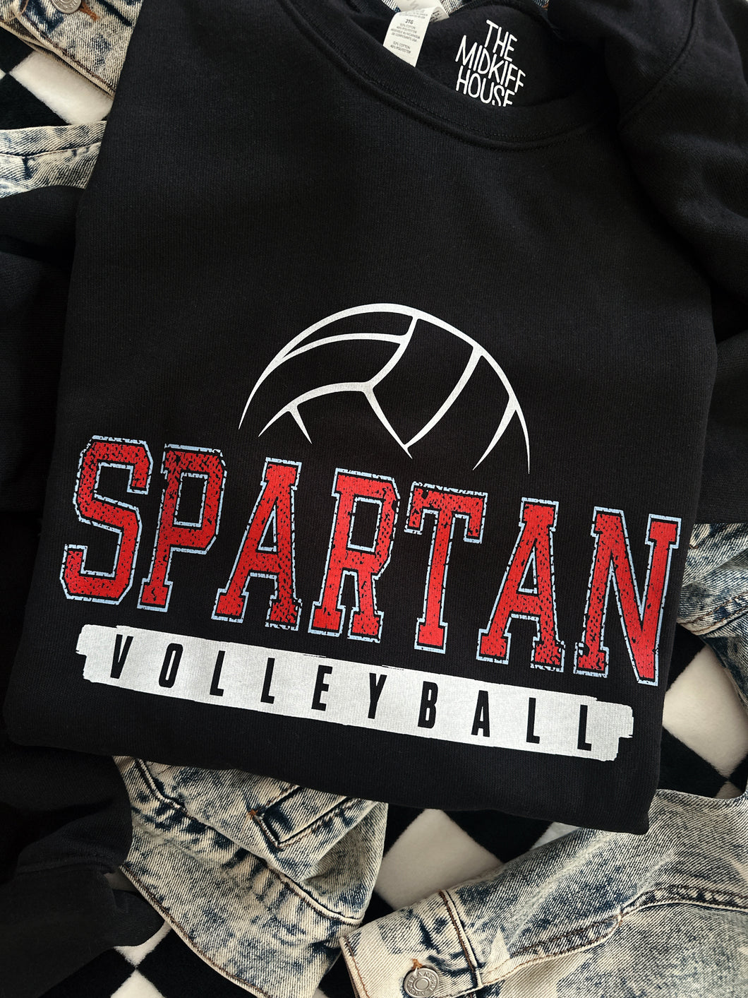 SPARTAN VOLLEYBALL BLACKOUT CREWNECK