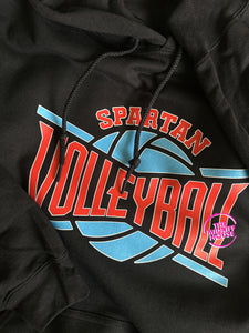 SPARTAN VOLLEYBALL CROSSED HOODIE