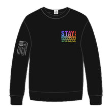 Load image into Gallery viewer, FUNDRAISER: STAY CREWNECK BLACK (EXP IN-STOCK: 9/25/26-10/2/26)
