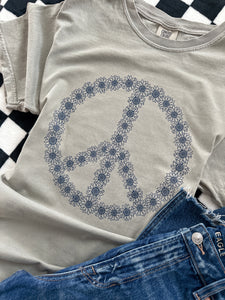 PEACE SIGN SUNFLOWERS TEE