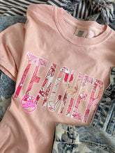 Load image into Gallery viewer, TEACHER BOLD FLORAL TEE
