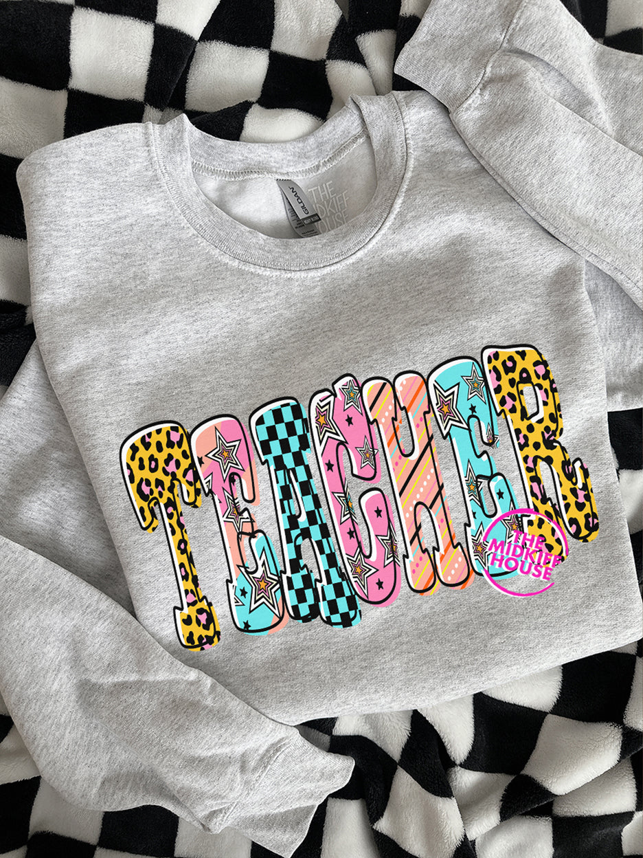 TEACHER FUNKY ALPHA CREWNECK