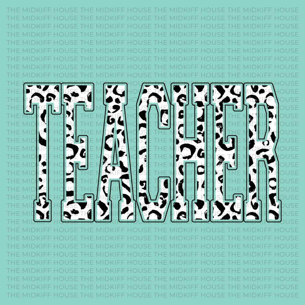 TEACHER VARSITY LEOPARD TEE