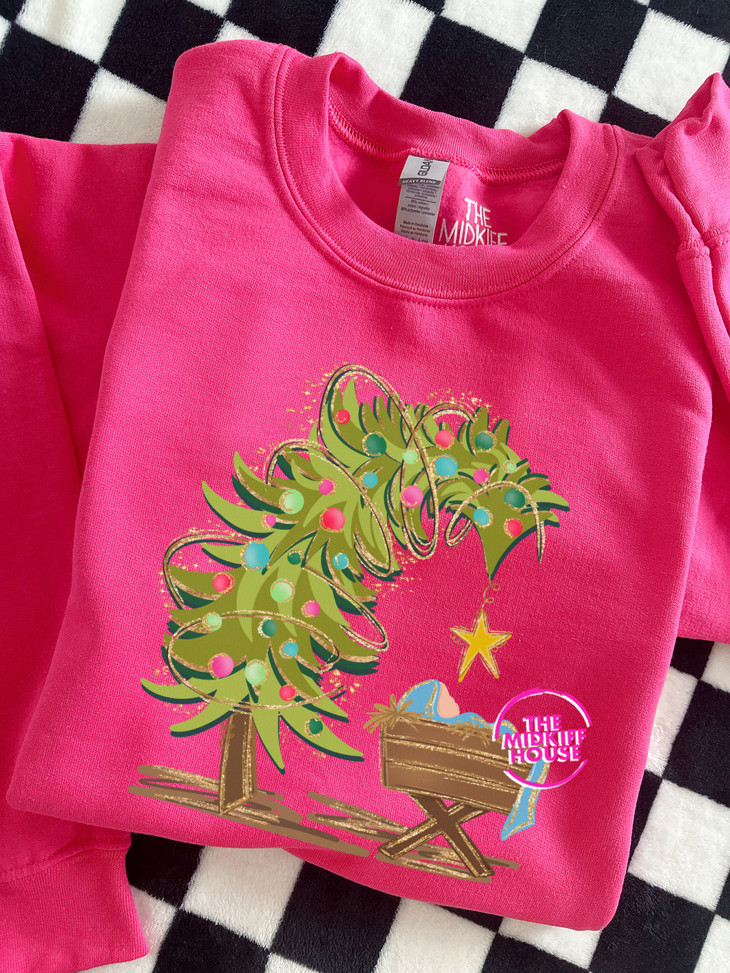 MANGER CHRISTMAS TREE CREWNECK