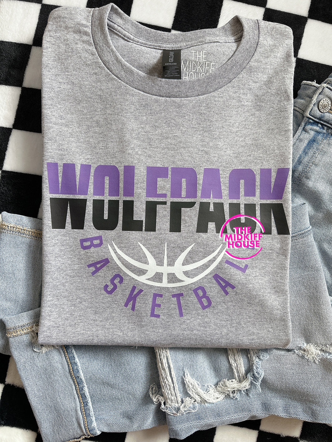 WOLFPACK BASKETBALL HALF SPLIT TEE