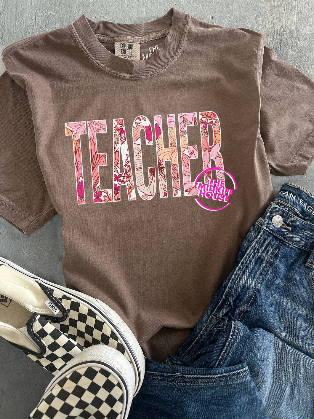 TEACHER BOLD FLORAL TEE